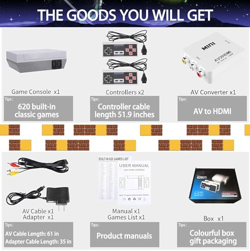 Dliaonew DL08-1FBA Retro Game Console, Hdmi And Av Output 8-Bit Classic Game Console thumb #6