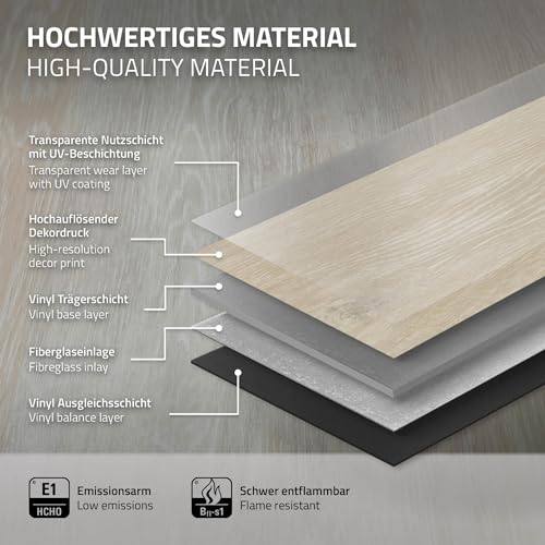 Klick-Vinyl ML-Design Deluxe PVC Bodenbelag in Holzoptik