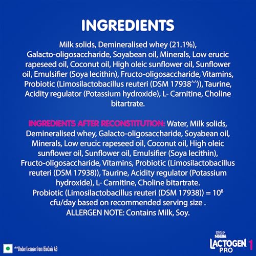 Image of Lactogen Pro Stage 1, 475g Tin Pack With Smartlid, Infant Formula With Probiotic, Prebiotics And Whey Protein
