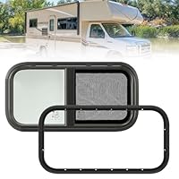 GEARMONSTER Wohnwagen Fenster, Caravan Seitenfenster, Wohnmobil Schiebefenster, Wohnwagen Fenster getönt mit Fliegengitter für Wohnmobile, Anhänger, 600x300mm Wohnwagenfenster