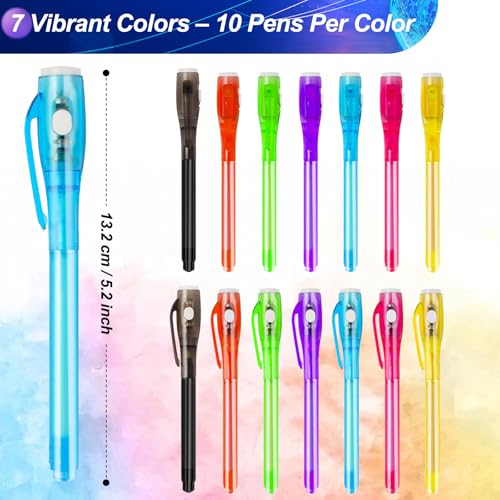 Daemson 75PCS Invisible Ink Pen with UV Light, Spy Pens, Black Light Pen - image 2