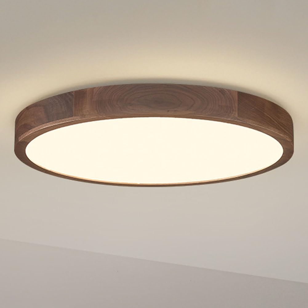 Plafonnier style chinois en noyer pour éclairage de chambre cosy