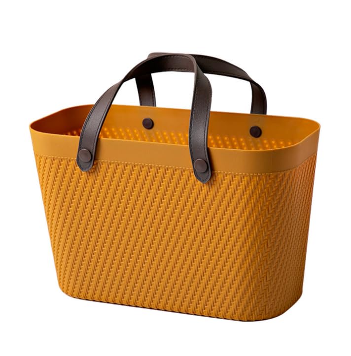 HOMIES Shopping Storage Basket Bin with Handle, Portable Shower Caddy Storage Organizer for Shampoo, Conditioner, Lotion, Bathroom, Dorm and Kitchen, Multicolor, EXTRA LARGE SIZE-image-24