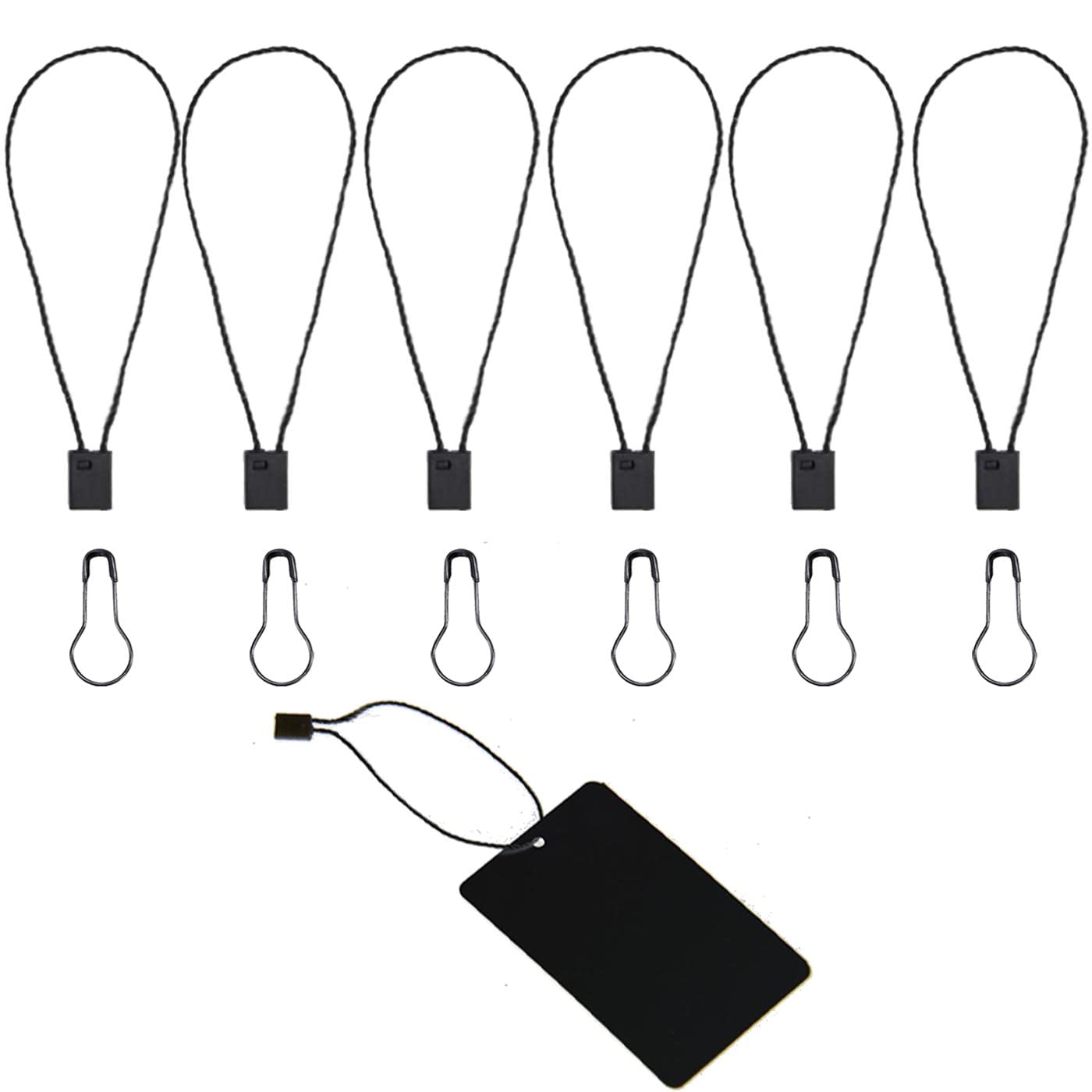 Buy 1200 Pieces Hang Tag String Black 7 Inch with Gourd Pins Hang Tags