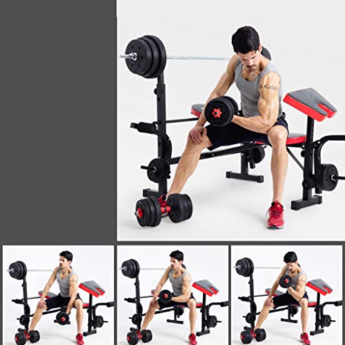 Toe Multifunctional Weightlifting Bench With Chest Expansion Press Bench Squat Rack Height Adjustable Folding Dumbbell Bench Strength Training Workout Bench Indoor Home Gym #TOP2