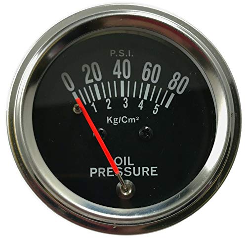 Sherco-Auto Sun East Chrome 2" Inch Mechanical Oil Pressure Gauge Kit 0-80 Psi #TOP8