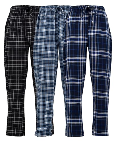 Andrew Scott Mens Drawstring Lounge Pants | Soft Woven Premium Cotton Blended PJ Bottoms |Multi Packs