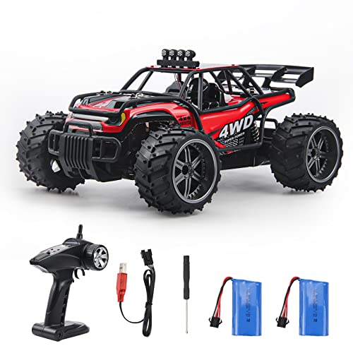 RC Car BESWIT 1:14 Remote Control Car 4WD Offroad Hobby RC Truck All Terrain RC Cars with 2 Rechargeable Batteries for 40 Mins Play, Fast Short Course RC Cars for Adults Kid Boys Girls