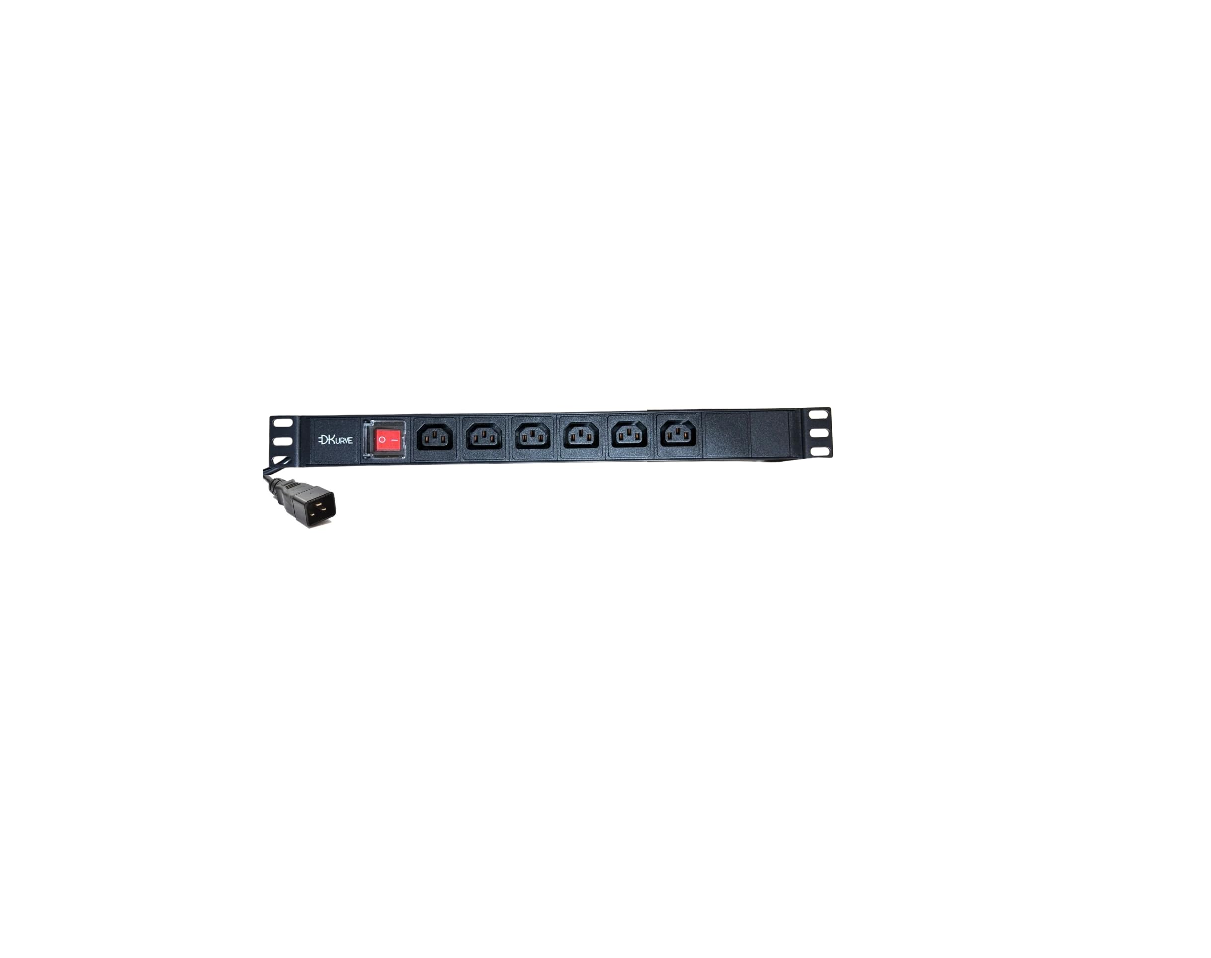 DKURVE® C13 Sockets 6 Way with C20 IEC Power Distribution Unit Horizontal 2m 6 Way PDU