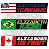 Personalized Racing Name Team Sticker Custom Motorsport Vinyl Decal National Flag...