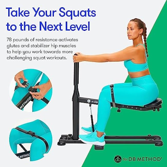 The DB Method DreamBand Pro Squat Resistance Band, Low Impact, Targets Hip Stabilizer Muscles, Workout Exercise Bands for Home Gym Workout Equipment, Proper Squat Form and Glute Activation