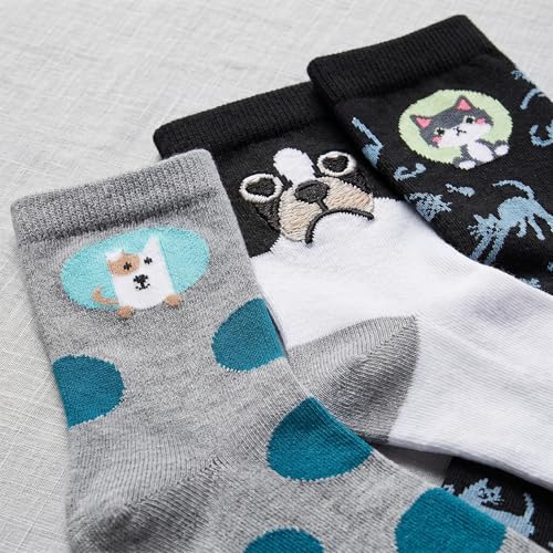 Image of Tipi Toe Women's 6-Pack Funky Crew Socks | Colorful Fun Patterned Novelty Dress Socks, Sizes 9-13
