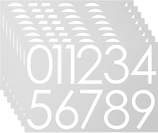 88 Pieces 8 Sheets Vinyl Number Stickers Mailbox Self Adhesive Waterproof Numbers for Mailbox Sign Window Door Cars Trucks Home Business Address(4 Inch,White)