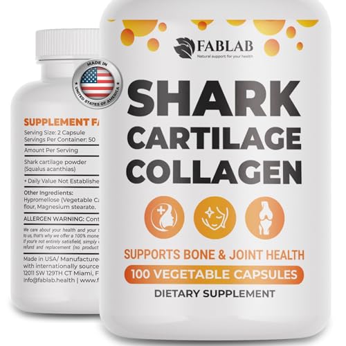 FabLab Collagen Supplement - Nutritional Supplement for Nerve & Bone Support - Non-GMO Anti-Aging Dietary Product with Hydrolyzed Peptides -100 Capsules