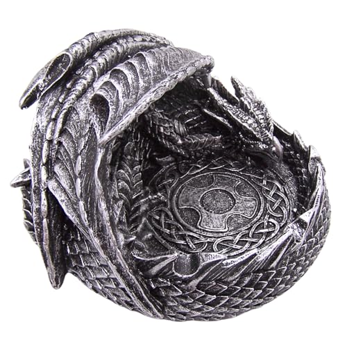 Wowser Sleeping Dragon Ashtray, Freestanding Tabletop Decoration, Unique Gothic Décor, 5.25 Inches