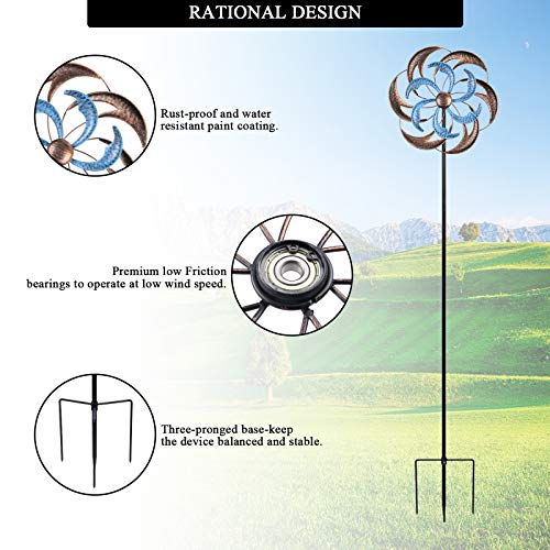 Wind Spinner, Premium Kinetic Wind Sculpture Metal Windmill for Outdoor Yard Patio Lawn & Garden