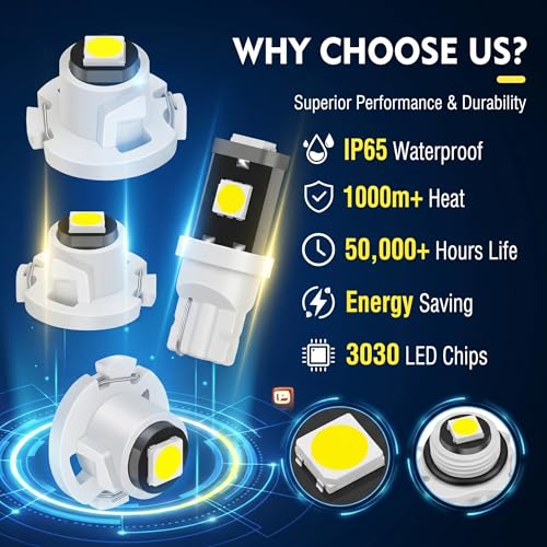 10 Lámparas LED T4.2 para auto, blancas miniatura 7