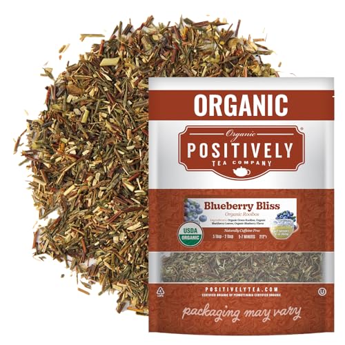Image of Organic Positively Tea Company, Blueberry Bliss Rooibos Tea, Loose Leaf, 16 Ounce