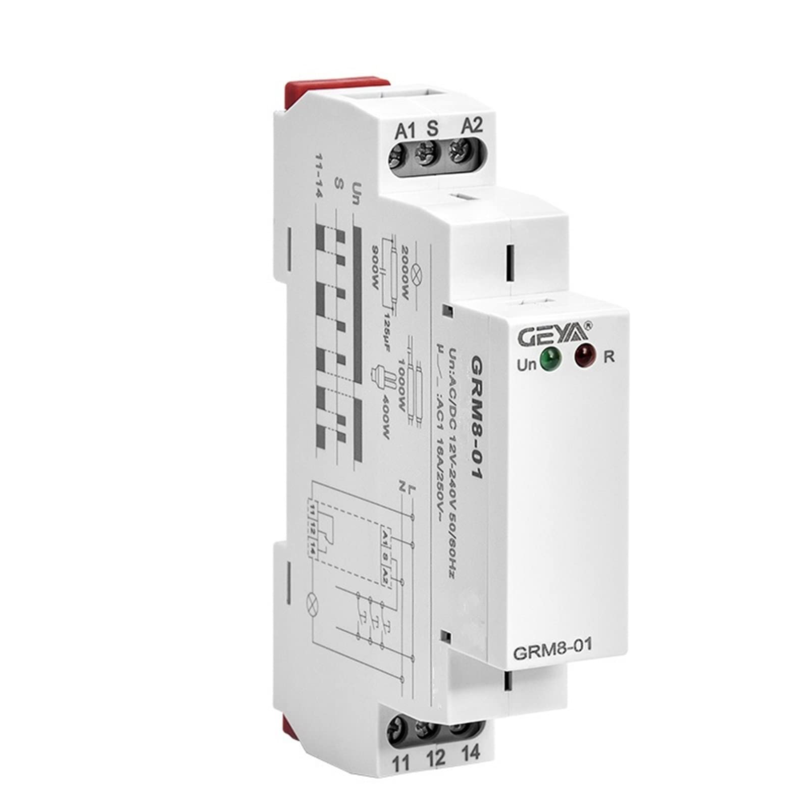 AQHYEBNSR GRM8 Latching Relay Memory Impulse Electronic Type 16A Step Din Rail AC230V OR AC/DC12-240V