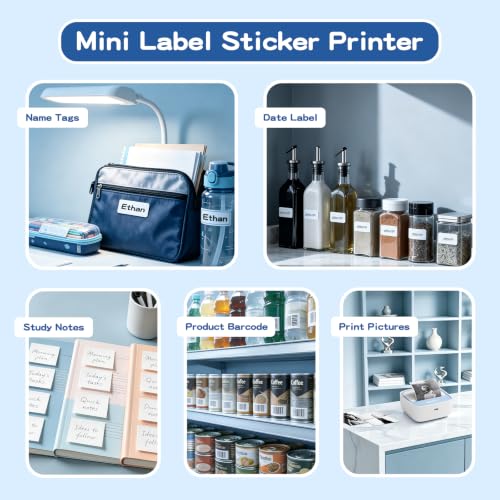 Image of HPRT S1 Bluetooth Thermal Label Printer,Portable Mini Inkless Sticker Maker | Label Maker with 1 Roll Paper,Compatible with iPhone&Android,for Home, School, Office, Travel, Kids. App with Templates