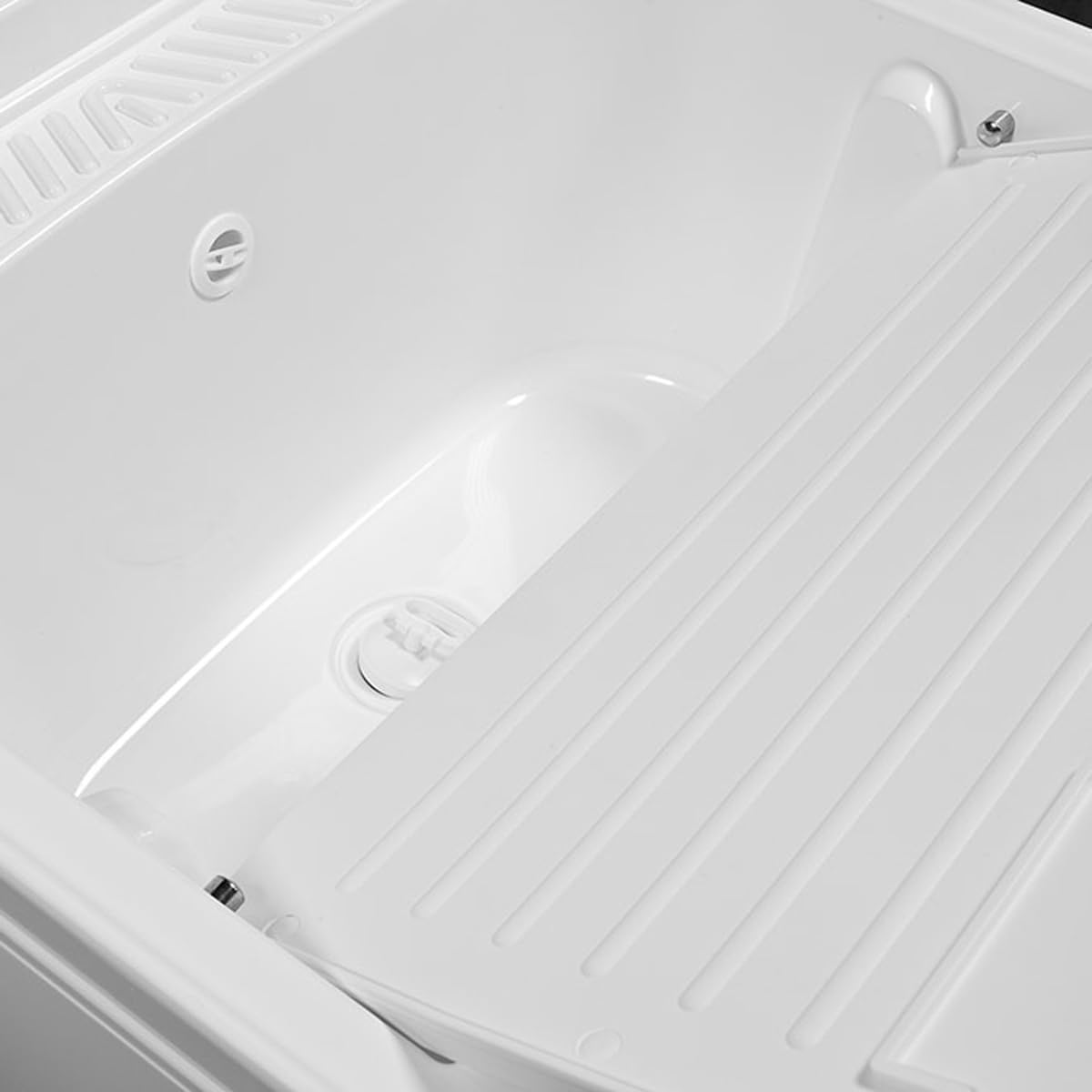 Yellowshop - Mobile Lavatoio in PVC con Serrandina – Senza Foro Rubinetto, Vasca Capiente, Resistente all’Acqua – Diverse Dimensioni – Made in Italy (L60xP60xH84 cm)