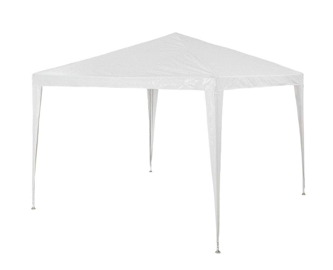 mws GR-DL-G7006 Gazebo da Giardino di Colore Bianco 3 x 3 Metri Telaio in Acciaio