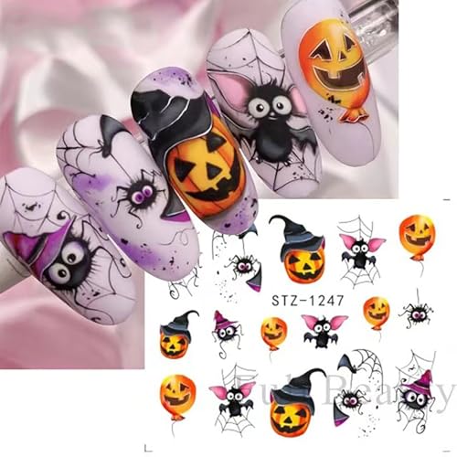Eashopbal WSJ-ZJT Halloween Nail Art Sticker Decals 7 Sheets,3D Skull Nail Stickers thumb #7