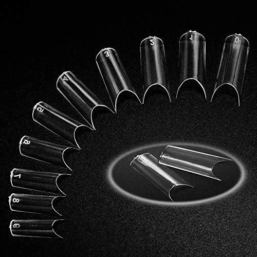 500 Pcs C Curve Shape Clear False Nails Half Acrylic Nail Tips Home DIY Nail Art 10 Sizes