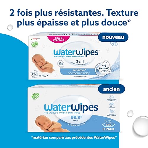 Lingettes pour nouveau-nés et bébés WaterWipes en pack de 540 unités - 3
