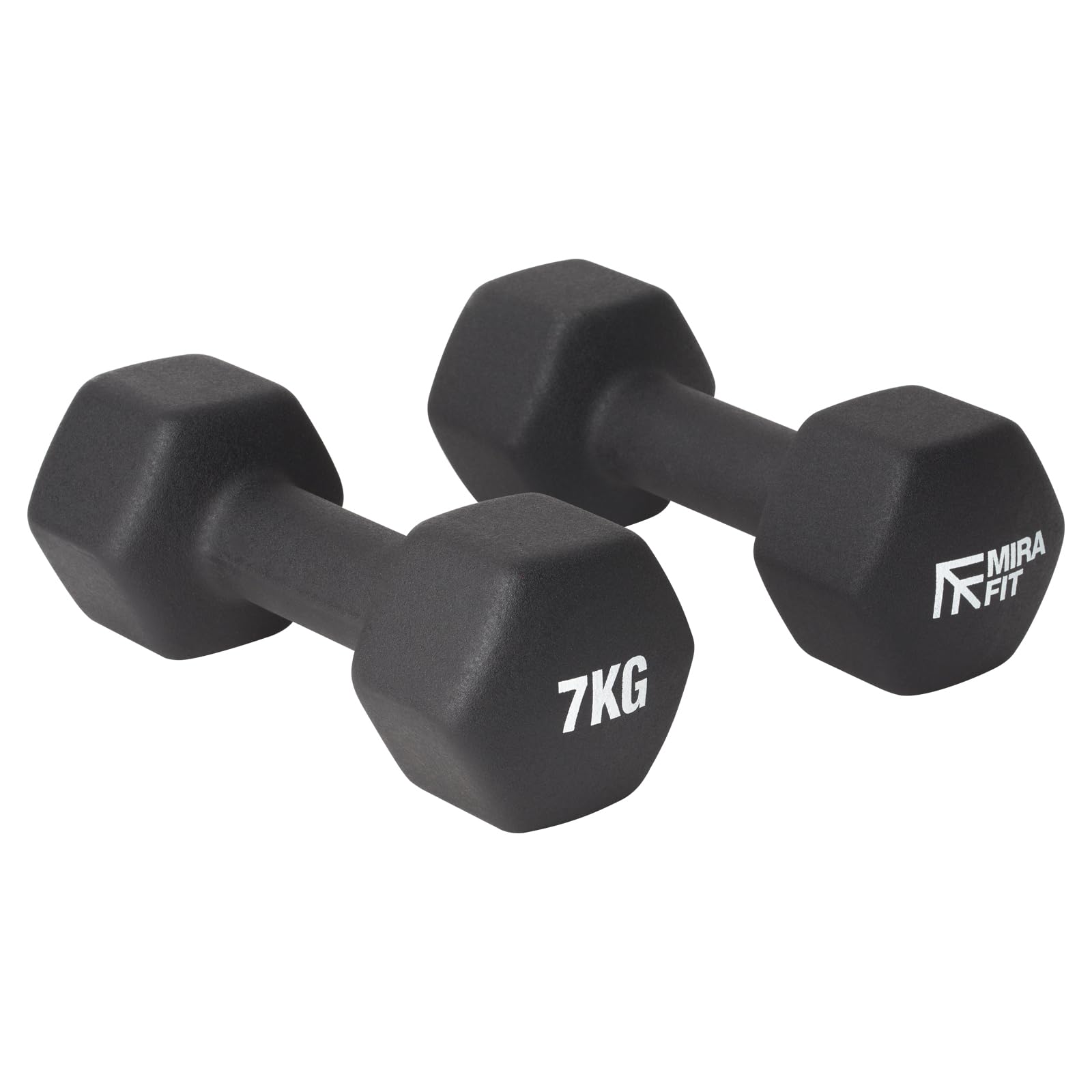 Mirafit Soft Touch Mini Hex Dumbbells - 2 x 7kg