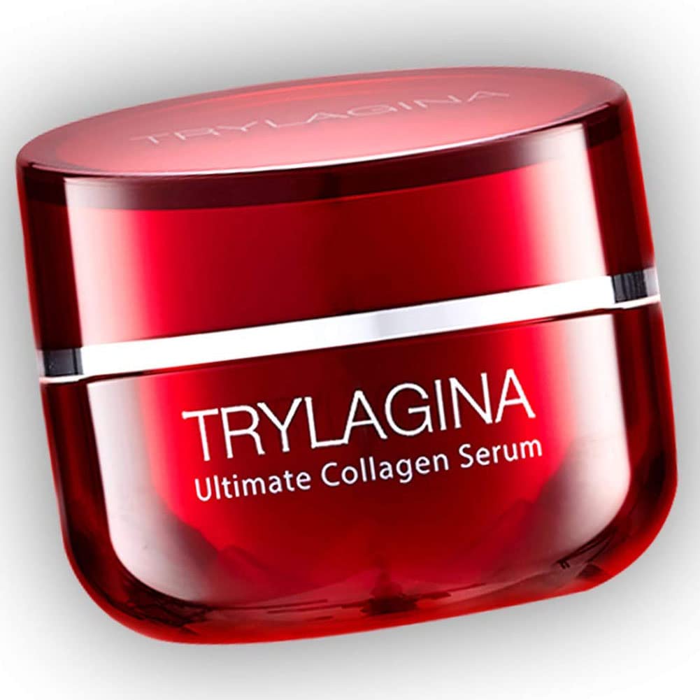 Trylagina 10x Ultimate Collagen Serum | 30 gms Jar | For All Skin Types | Free Tomato Facial Mask | Anti-wrinkles and Anti Freckles | Non-Allergenic | Skin Transformation in 15 Days |