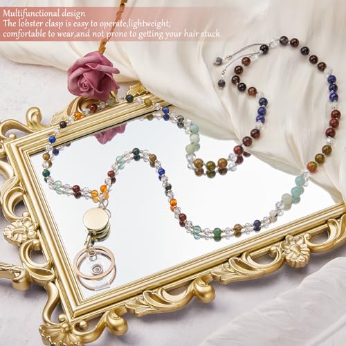 LEGENTLISUR Lanyards for ID Badges and Keys Teacher Lanyard for Women Cute Retractable Beaded Lanyards for ID Badge Holders - Image 3