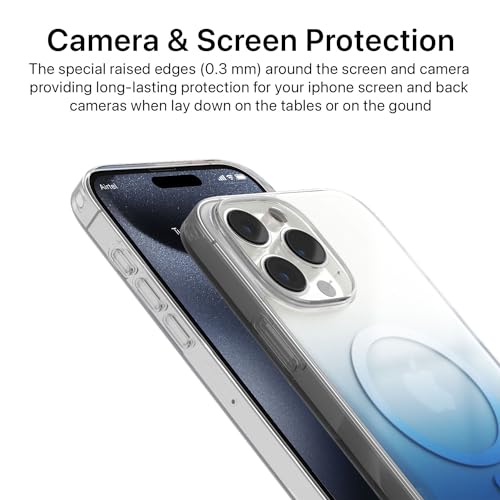 Image of Vaku Luxos TPU Maven Magpro Back Cover Case For iPhone 15 Pro Max Scratch Resistant Slim Fit Protective Design Military-Grade Protection Compatible With Mag-Safe Wireless Charging-Blue