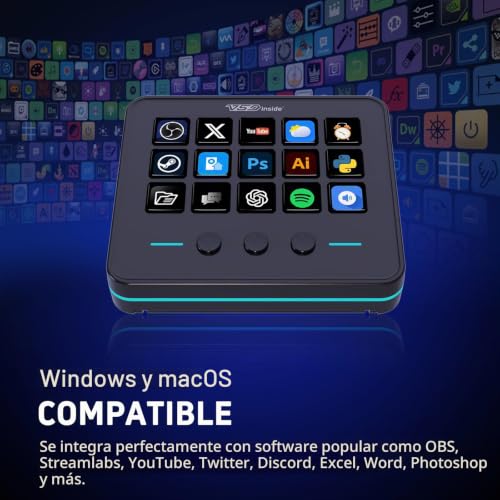 Teclado macro de 18 teclas programables y placa de sonido USB para control de OBS en laptop 7