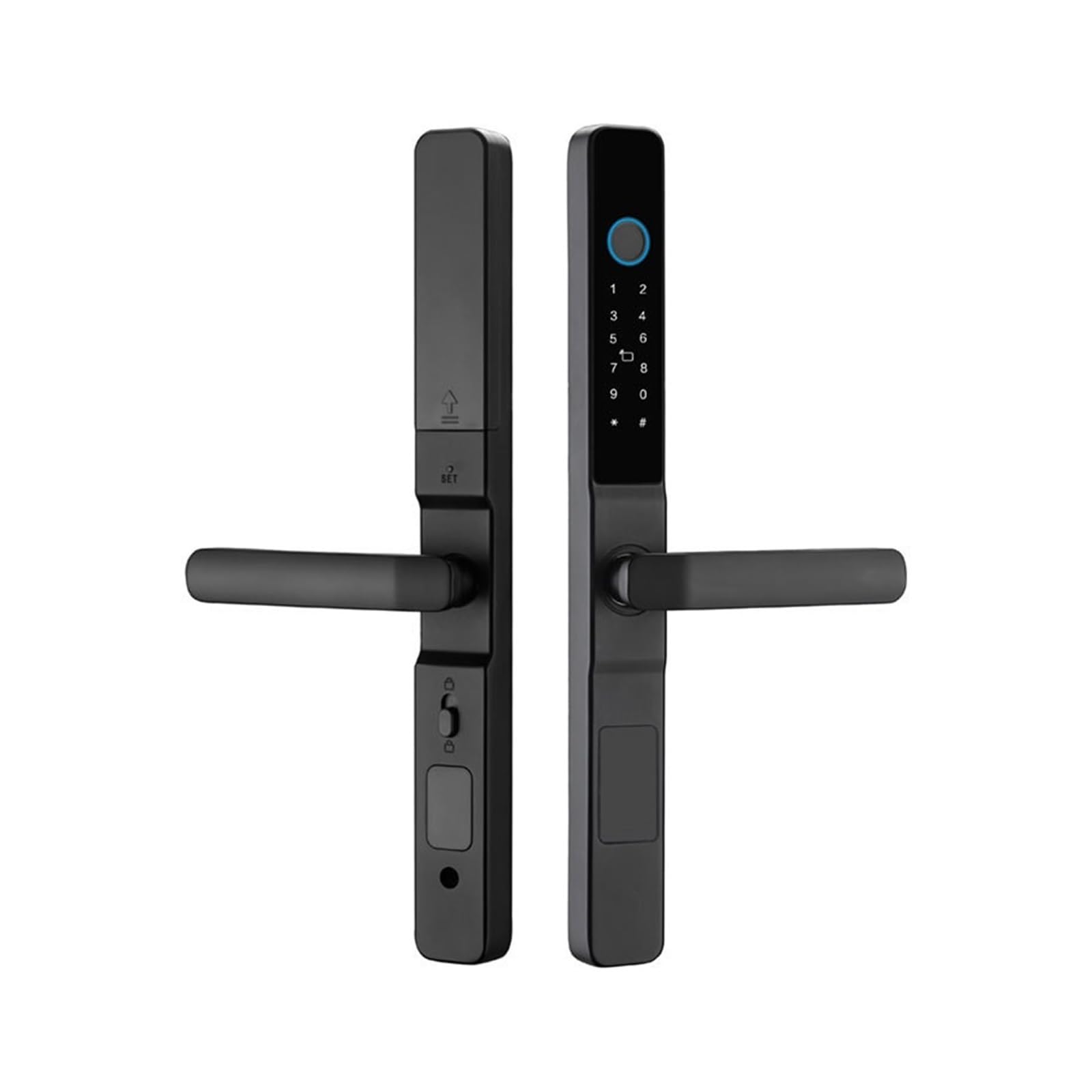 Wodoodporna inteligentna blokada linii papilarnych z kartą hasła i aplikacją Wi-Fi, aluminiowe drzwi przesuwne do użytku na zewnątrz, otwierane i zamykane na klucz(D)