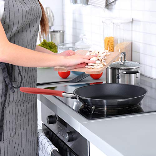 ADXCO 12 Pack Silicone Hot Handle Holders Rubber Pot Holders Cover Non Slip Assist Pan Holder Grill Pan Scraper Skillets Scraper for Cast Iron Skillets Frying Pan, BBQ and Kitchen Cookware Handles Second Image