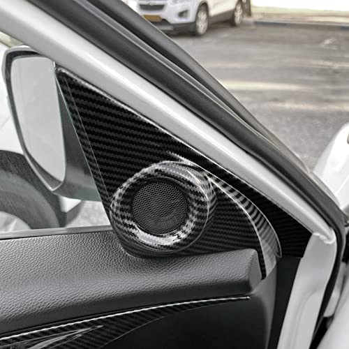 Image of Car A Pillar Speaker Cover Decals for Honda Civic 2016 2017 2018 2019 2020 2021 10th Gen Accessories ABS Carbon Fiber Interior Stickers