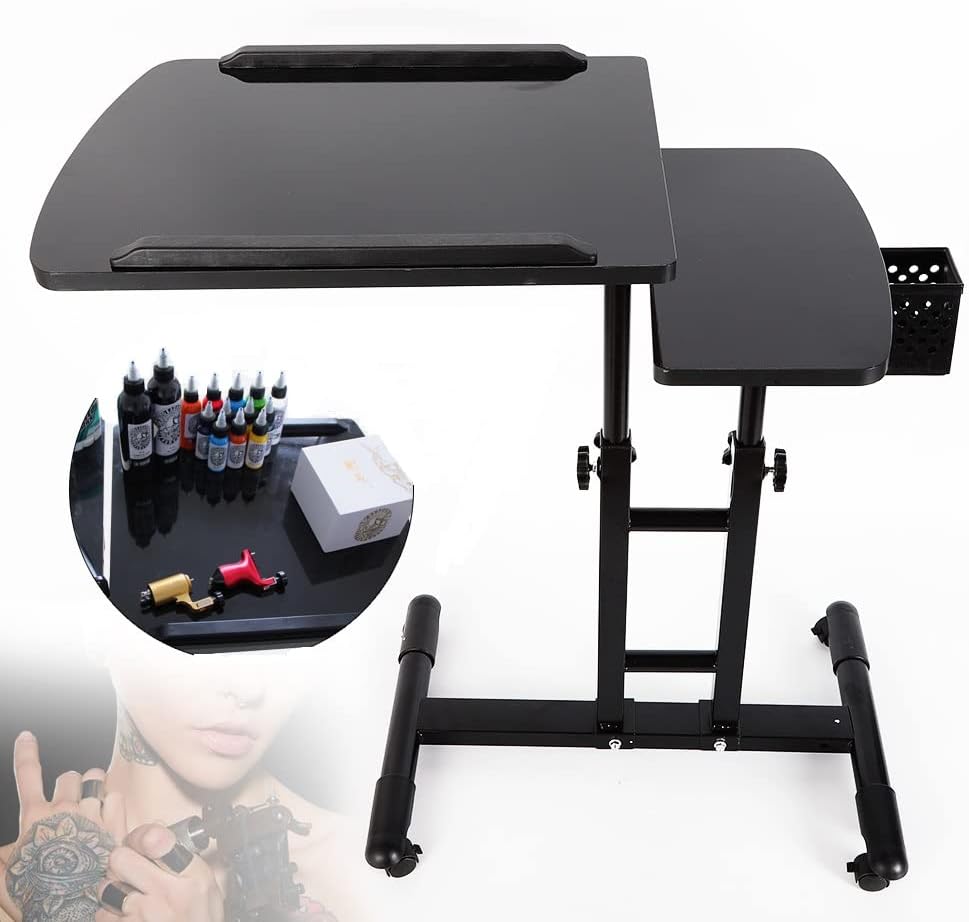 CNCEST Tattoo Workstation,Portable Tattoo Table Hair Salon Tray Adjustable Height Rolling Tattoo Supplies and Equipment Stand CNCEST Tattoo Workstation,Portable Tattoo Table Hair Salon Tray Adjustable Height Rolling Tattoo Supplies and Equipment Stand