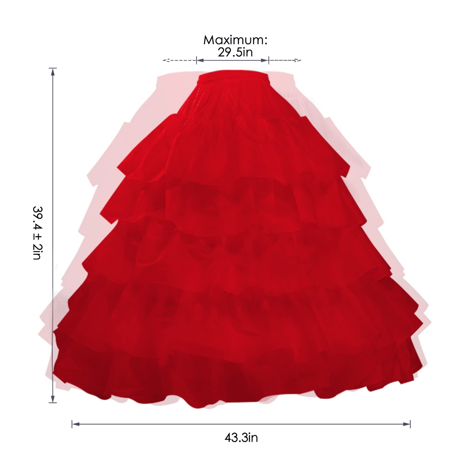 3 Hoop Petticoat Crinoline Underskirt Slip For Ball Gowns main image 1