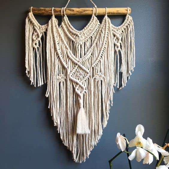 Miniatura 3 de Macrame Wall Hanging Boho Home Decor Chic Woven Decoration for Bedroom Living Room Apartment Dorm Gallery Perfect Handmade Christmas Gift Ideas,