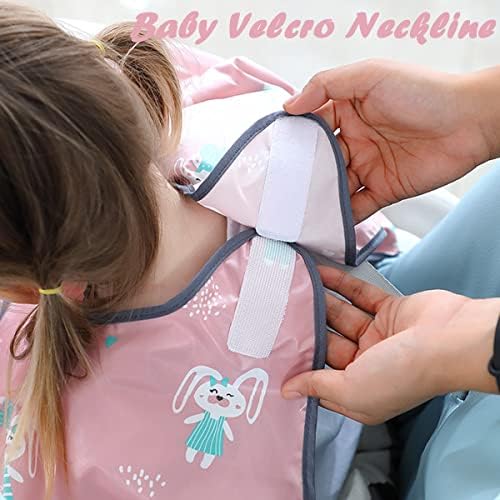 Crapuschla Baby Bibs with Sleeves, Coverall Weaning Bib Attaches to