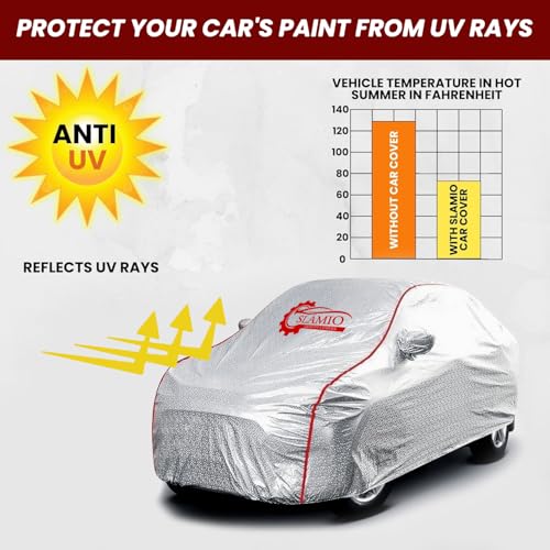 Image of Car Cover for Tata Nexon (2020-2026) | Waterproof, Dustproof, UV Resistant | All-Weather Protection with Mirror Pockets | Custom Fit, Triple Stitch | Metallic Silver