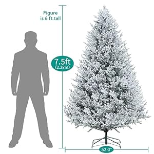 Naomihome75ftfrostedchristmastreewithlightsrealisticsnowflockedchristmastreeprelitwith3266branchtips650warmlightsandmetalstandaritificialchristmastree Urban Country Home Decor Naomi home 75ft frosted christmas tree with lights realistic snow flocked christmas tree prelit with 3266 branch tips 650 warm lights and metal stand aritificial christmas tree urban country home decor