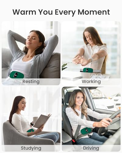 Image of iDOO Travel Heating Pad, FSA Eligible Item, Portable Heating Pad for Period Cramps with 3 Heat Levels and 3 Massage Modes, Menstrual Heating Pads for Women, Gifts for Girlfriend Mom Wife Women (Green)