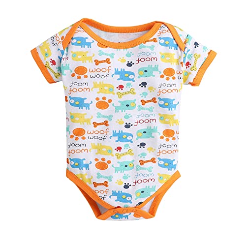 Image of POOJA BABY Cotton Baby Bodysuit Short Sleeve Half Romper Pack of 3 Soft & Comfortable for Kids Pack of 3