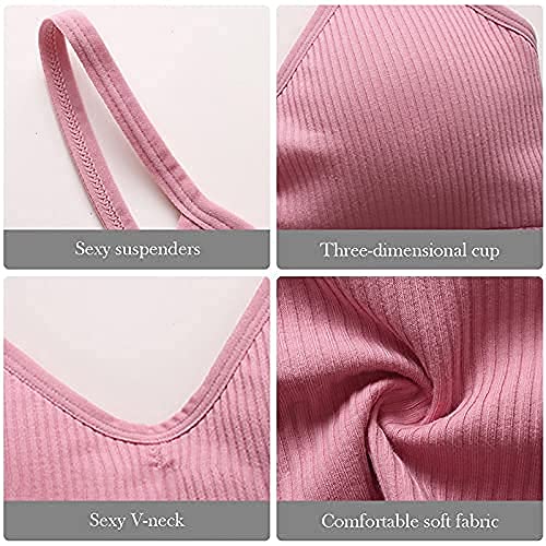 Irises Women Polyamide Nylon Padded Seamless Camisole/Inner with Stylish Strappy Back, Removable Pads Free Size (26 Till 32) Pack of 1 (C, Pink)