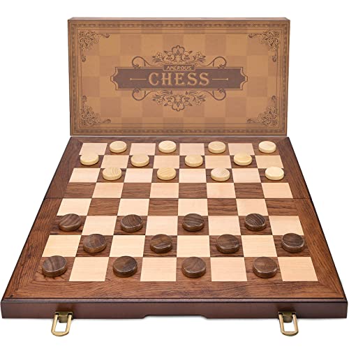 Set de Ajedrez y Damas de Madera 15 Pulgadas 2 en 1 miniatura 7