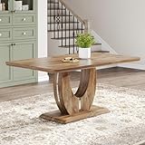 Modern Dining Table for 6, Scratch and Heat Resistant Faux Marble Rectangular Wood Tabletop, 63 in Easy Assembly Kitchen and Dining Room Table with Durable Frame