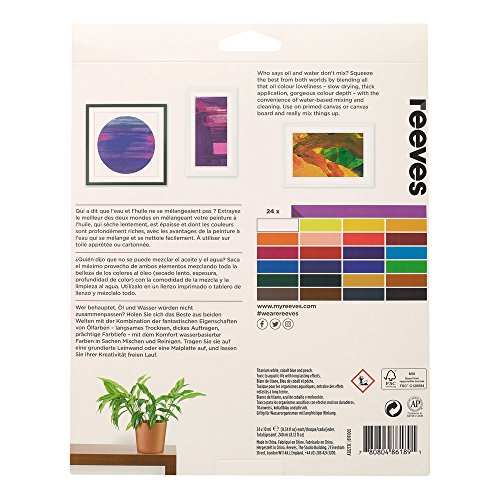 Image of Reeves Water Mixable Oil Paint-10ml, Set of 24