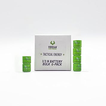 Viridian CR 1/3N Tactical Energy Plus Lithium Batteries, 3 Volt Bulk Pack of 6